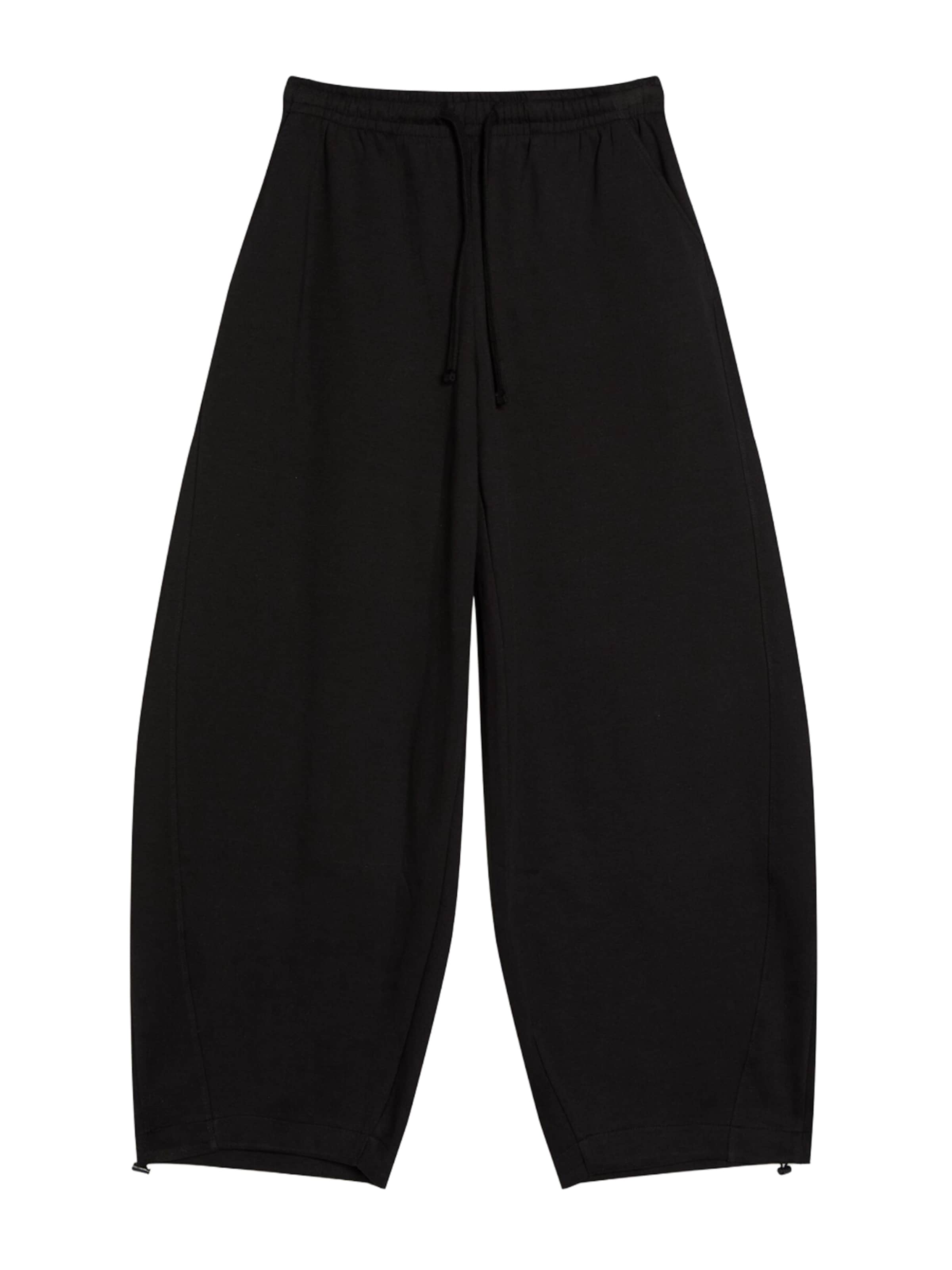 Pantalon 'BASBER' Bershka en noir : devant