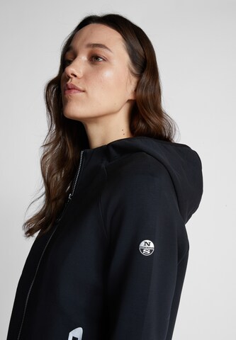 North Sails Athletic Zip-Up Hoodie in Black