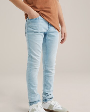 WE Fashion Skinny Džíny – modrá: přední strana