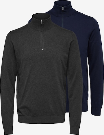 SELECTED Pullover 'Berg' in Blau: Vorderseite