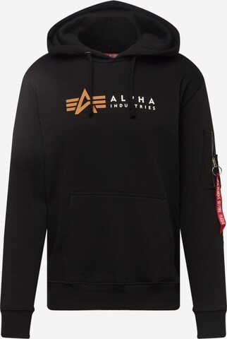 ALPHA INDUSTRIES Μπλούζα φούτερ σε μαύρο: μπροστά