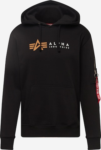 ALPHA INDUSTRIES Sweatshirt in Zwart: voorkant