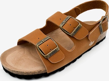 thies Sandale 'thies 1856 ® Eco Bio Backstrap Sandal' in Braun: Vorderseite