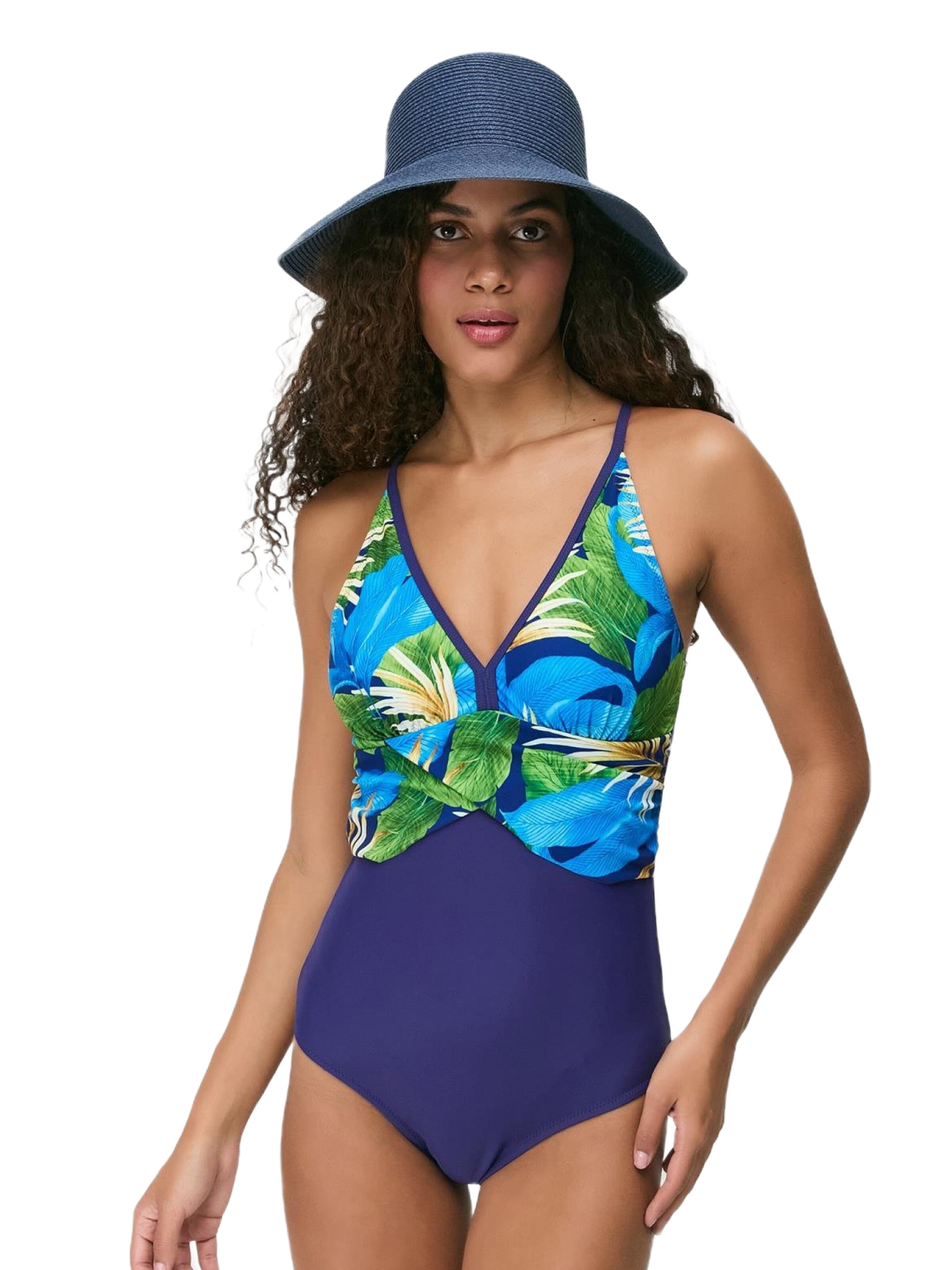C&City Triangle Swimsuit in Blue: front