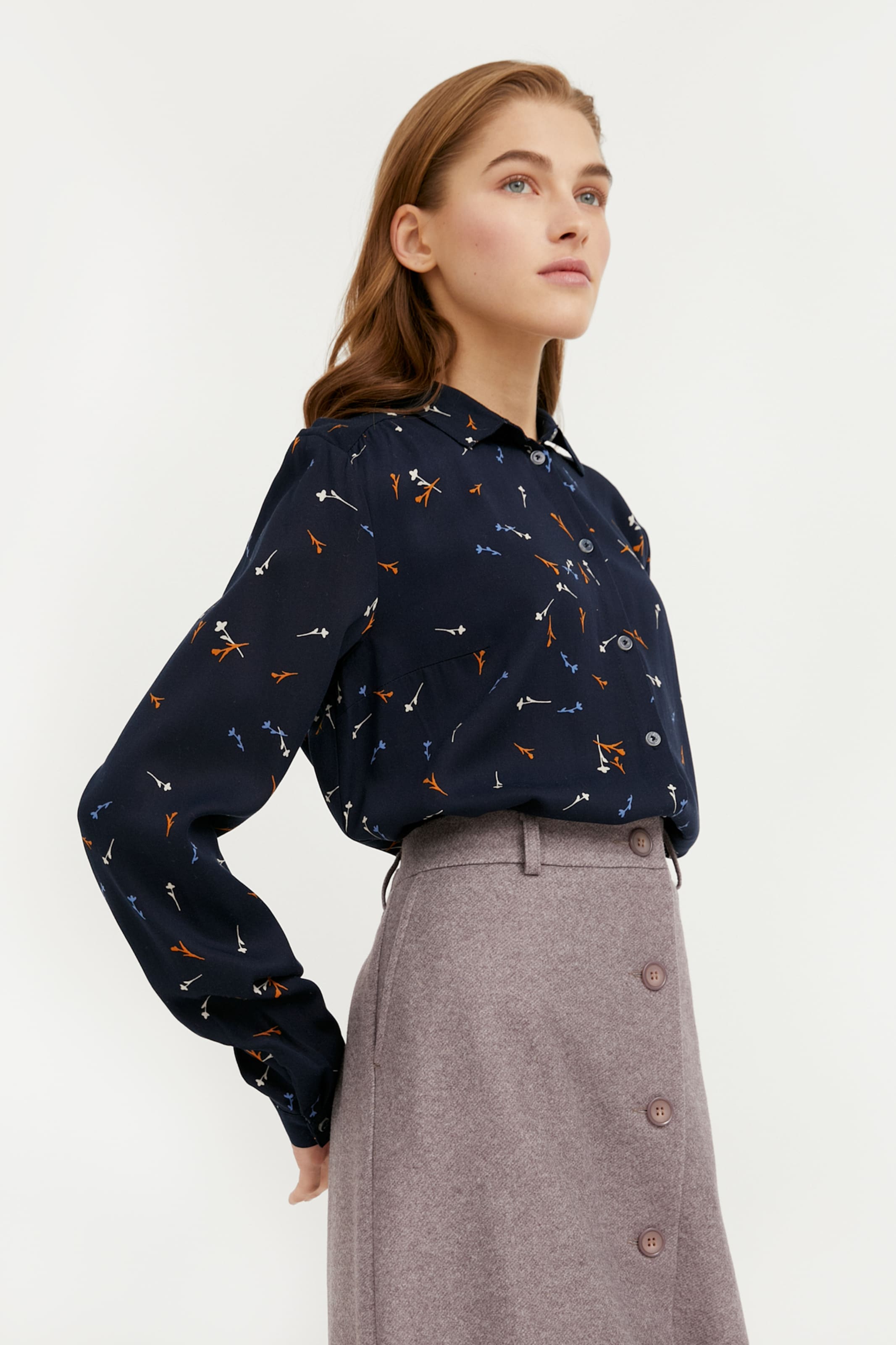 Frauen Große Größen Finn Flare Hemdbluse in Dunkelblau - QY57879 Frauen Große Größen Finn Flare Hemdbluse in Dunkelblau - QY57879
