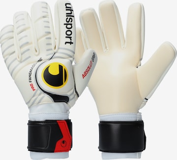 UHLSPORT Athletic Gloves in White: front