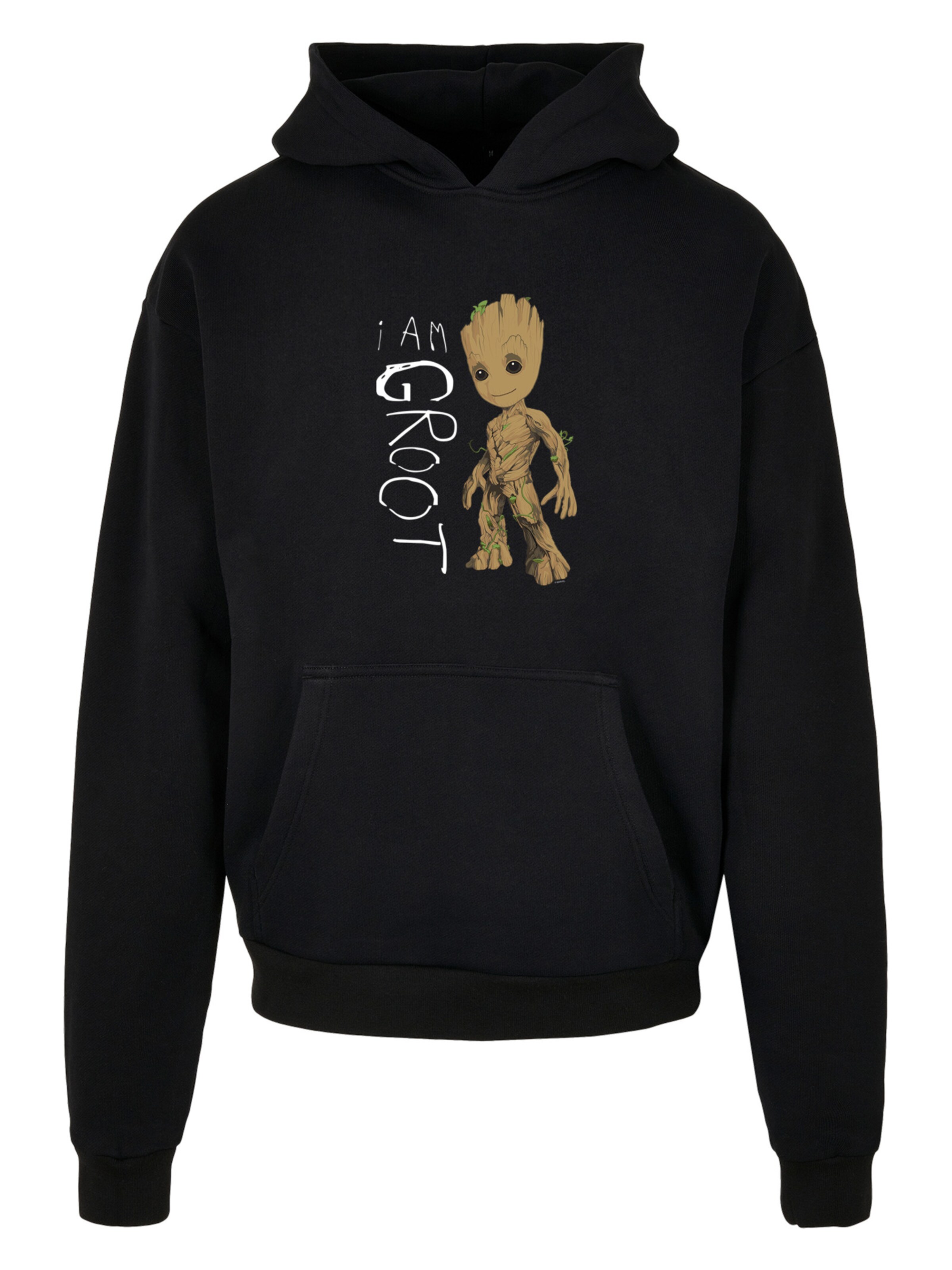 Sweat-shirt 'Marvel Guardians of the Galaxy Groot' F4NT4STIC en noir : devant