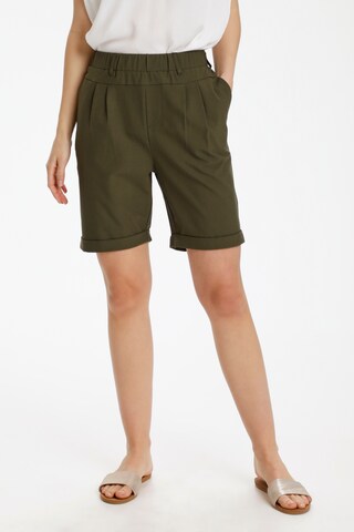 Kaffe Regular Pleat-front trousers 'Jillian' in Green: front