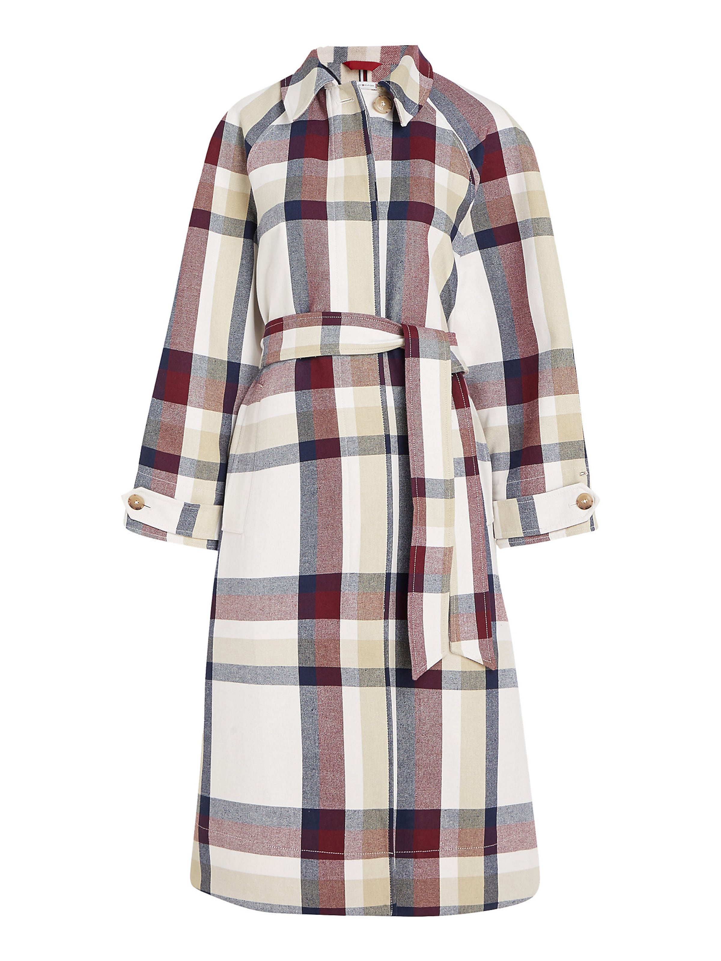 TOMMY HILFIGER Between-seasons coat in Beige / Ecru / Blue / Red, Item view