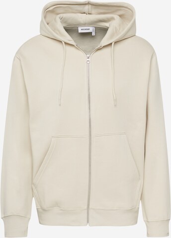 WEEKDAY Sweat jacket in Beige: front