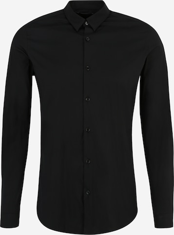 The KooplesPoslovna košulja - crna boja: prednji dio