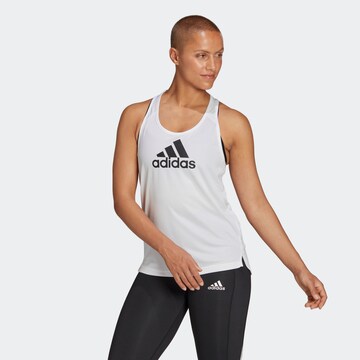 ADIDAS SPORTSWEAR Sporttopp 'Aeroready Designed 2 Move Logo' i vit