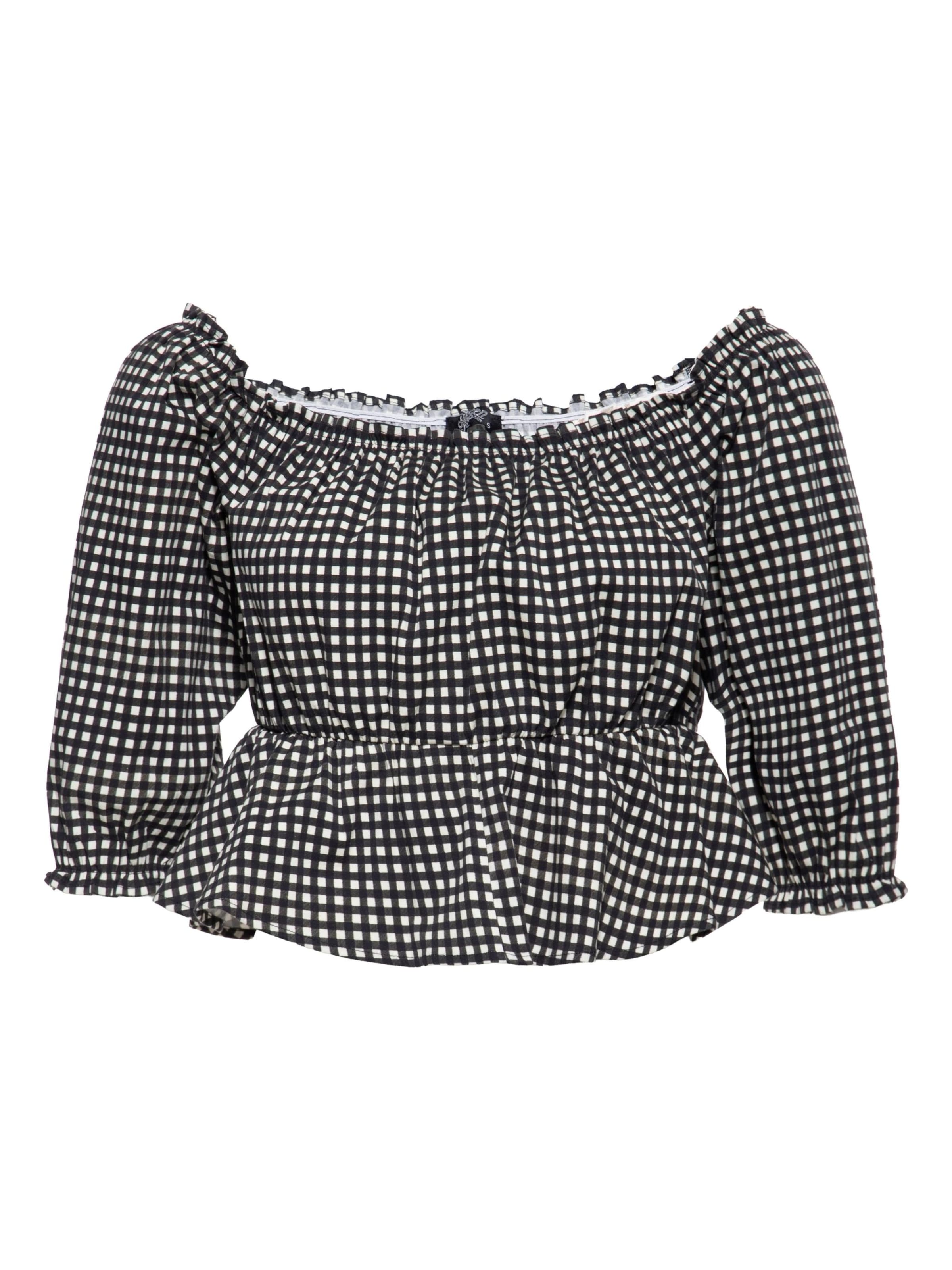 Queen Kerosin Bluse in Schwarz: Vorderseite