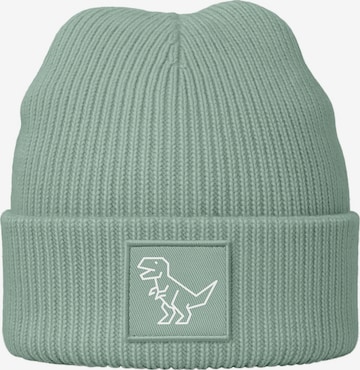 Neverless Beanie 'Polygon T-Rex' in Green: front
