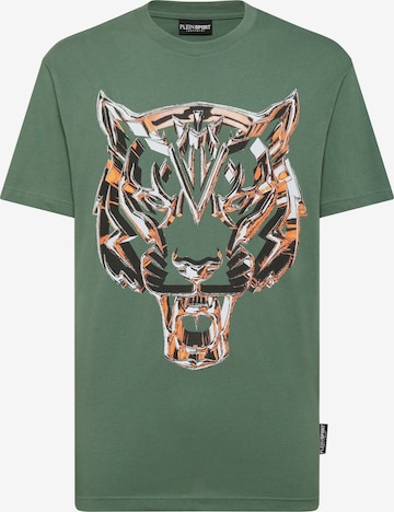 Plein Sport - Camiseta 'Chrome Tiger' en verde: frente