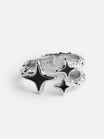 warpedsense Ring 'Molten Stars' in Silver: front