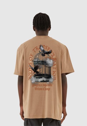 MJ Gonzales Shirt 'LIBERATION DOVES' in Beige