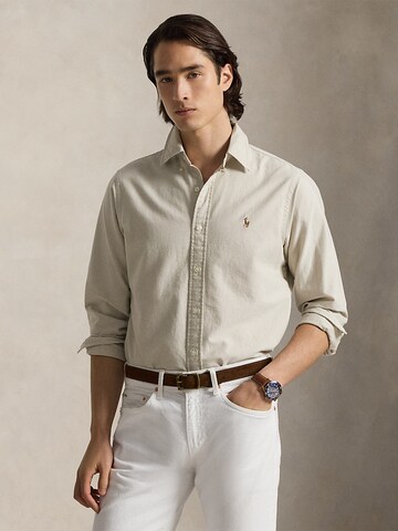 Polo Ralph Lauren Slim fit Button Up Shirt in Beige: front