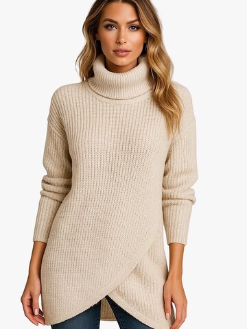 Worldclassca Pullover 'Rollkragen Pullover Lang' in Beige