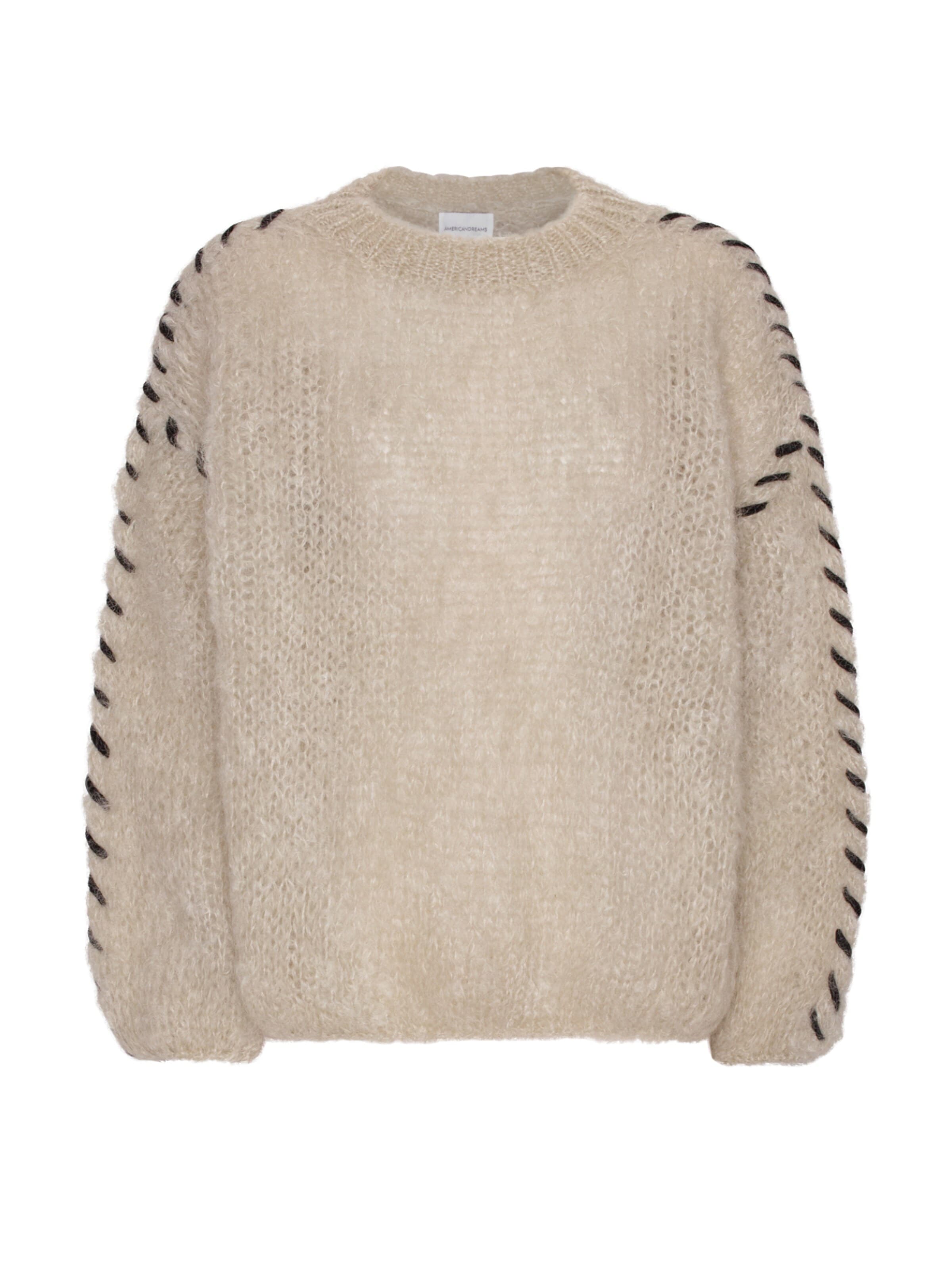 americandreams Oversizepullover 'Catia Mohair' in Beige: Vorderseite