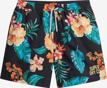 Shorts de bain Superdry en noir : devant