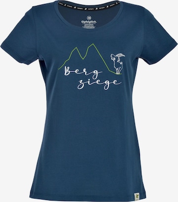 Gipfelglück T-Shirt 'Frieda'' in Blau: Vorderseite