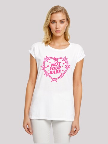 F4NT4STIC Shirt 'Unabhängige Frau Not Your Babe Frauentag' in Wit: voorkant