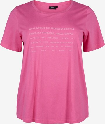 Zizzi T-shirt 'Velin' in Pink: predná strana