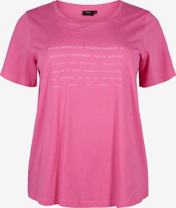 Zizzi Shirt 'Velin' in Roze: voorkant