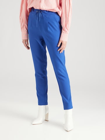 VERO MODA Tapered Pleated Pants 'CARLA' in Blue: front