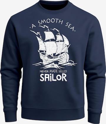 Neverless Sweatshirt 'Smooth Sea' in Blau: Vorderseite