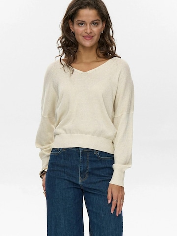 NÜMPH Trui 'NUMILRAY' in Wit: voorkant