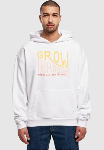 Merchcode Sweatshirt 'Spring - Grow Through 2' in Weiß: Vorderseite