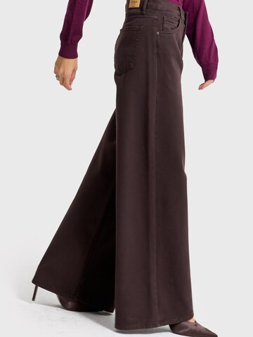 IT'S BASIC Wide leg Jeans 'ELENA PALAZZO MID RISE JEANS' in Bruin