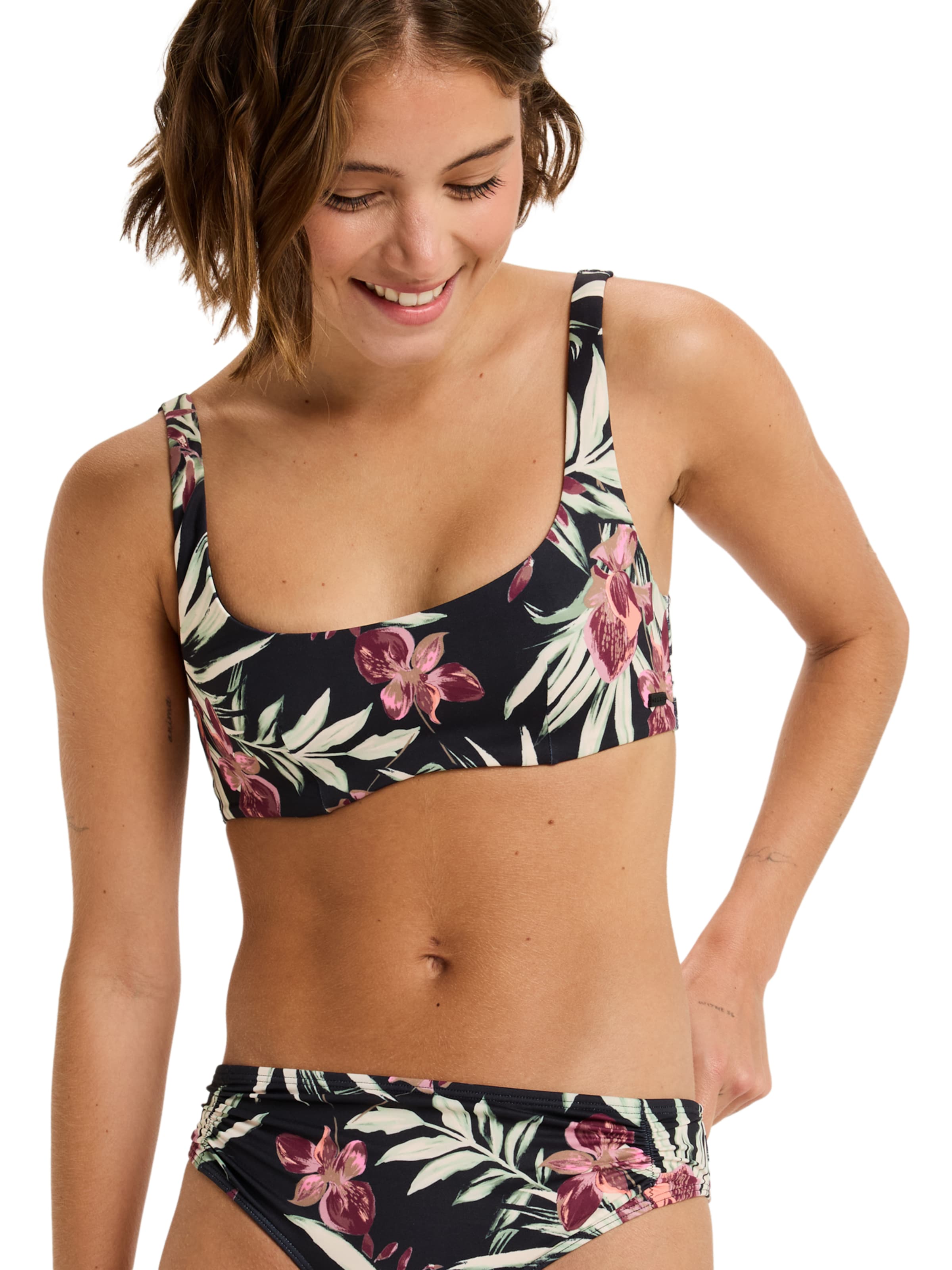 ROXY Bralette Bikini Top in Black: front