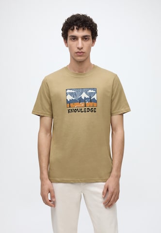 KnowledgeCotton Apparel Póló - barna: elől