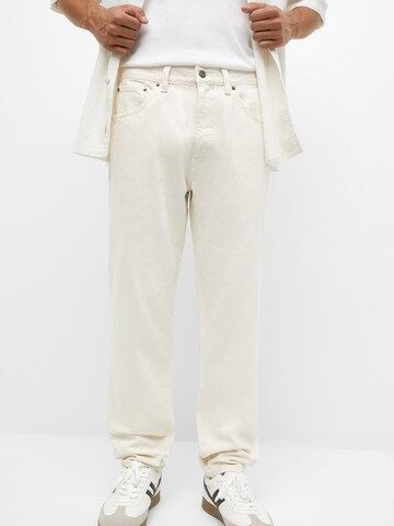 Pull&Bear Loosefit Jeans in Beige: voorkant