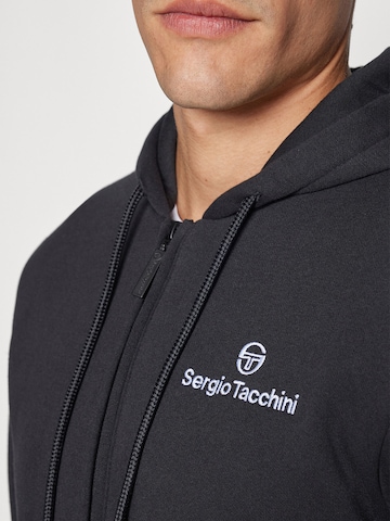 Sergio Tacchini Athletic Zip-Up Hoodie 'Cipresso' in Black