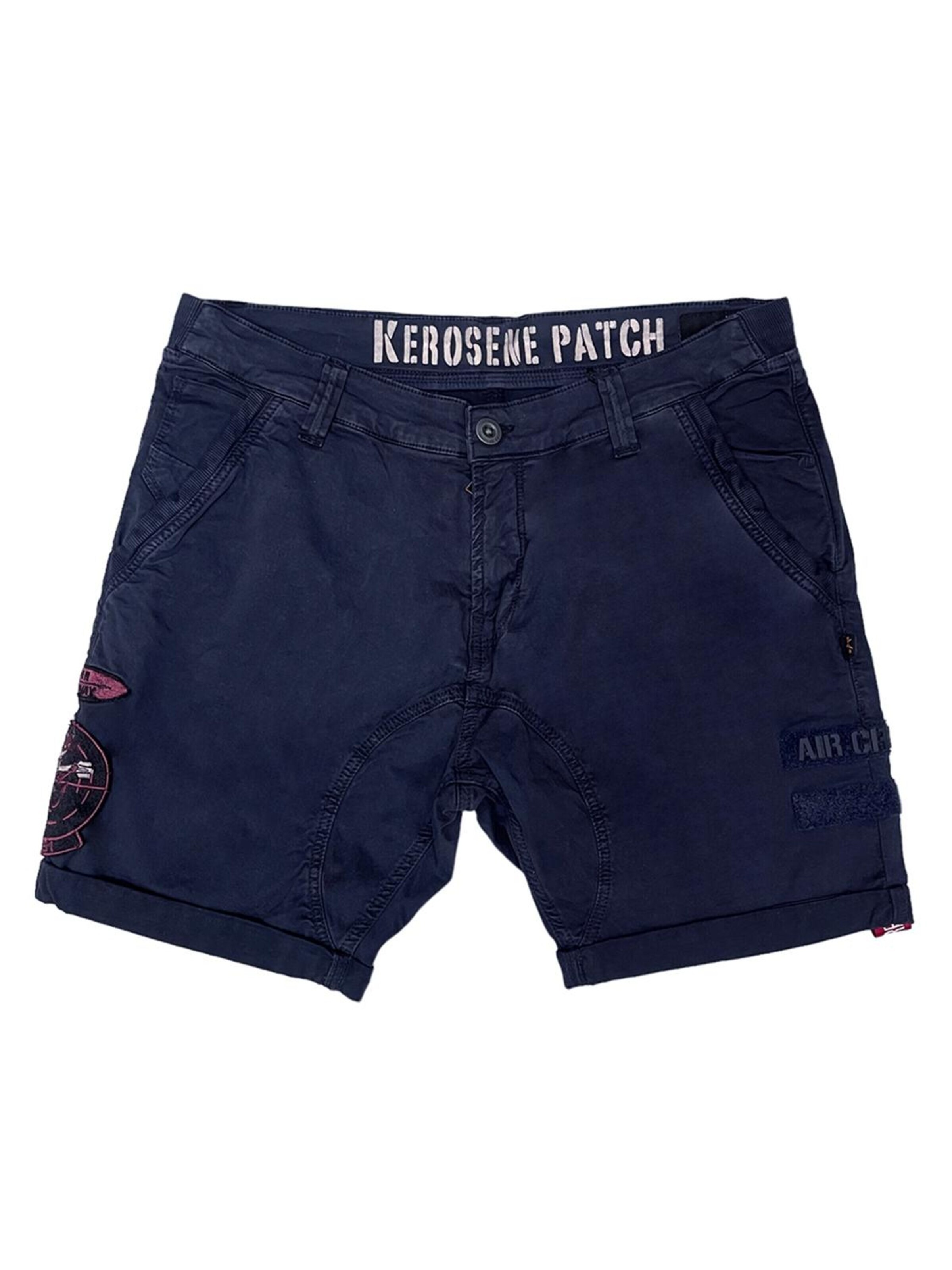 ALPHA INDUSTRIES Regular Hose 'Kerosene Patch Short'‌‌‌‌‌‌‌‌‌‌ in Blau: Vorderseite