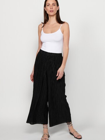 KOROSHI Wide leg Broek in Zwart