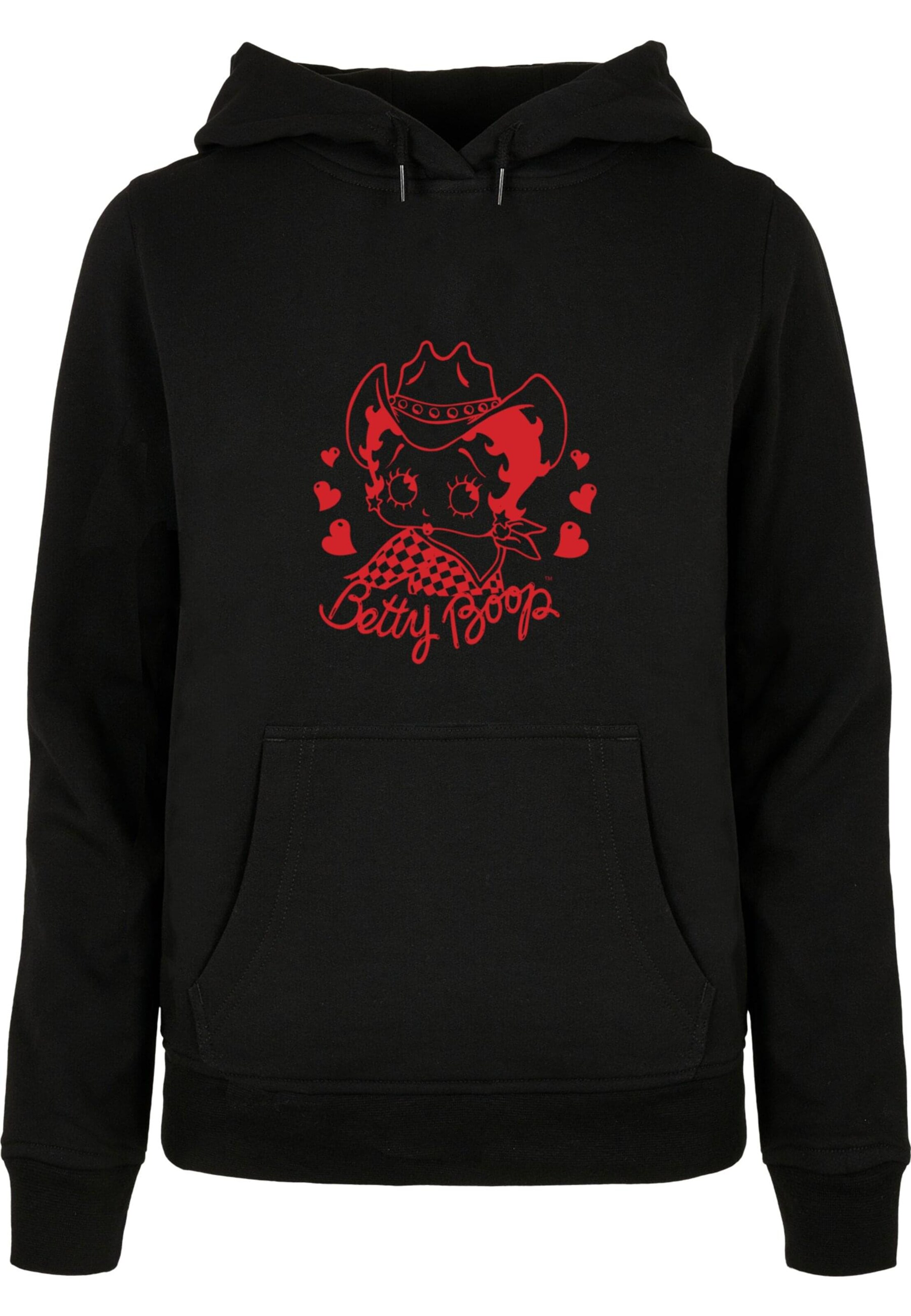 Merchcode Sweatshirt 'Betty Boop - Country Girl' in Black: front