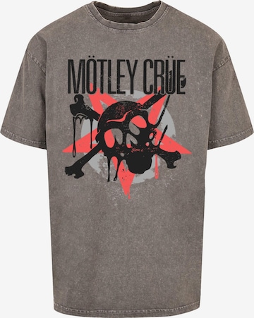 Merchcode Shirt 'Motley Crue - Montage Skull' in Grijs: voorkant