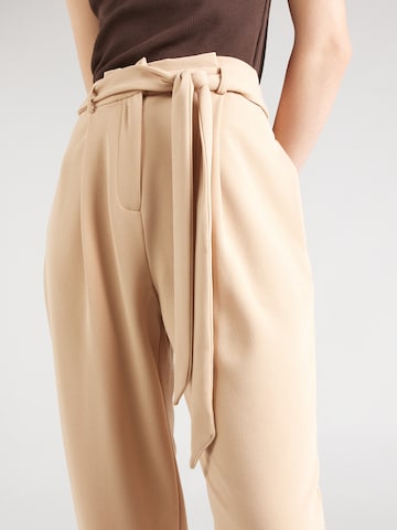 VILA Loose fit Pleat-Front Pants 'CLAVA' in Beige