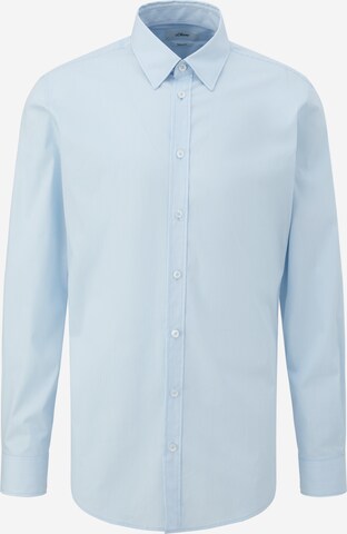 s.Oliver BLACK LABEL Slim fit Button Up Shirt in Blue: front