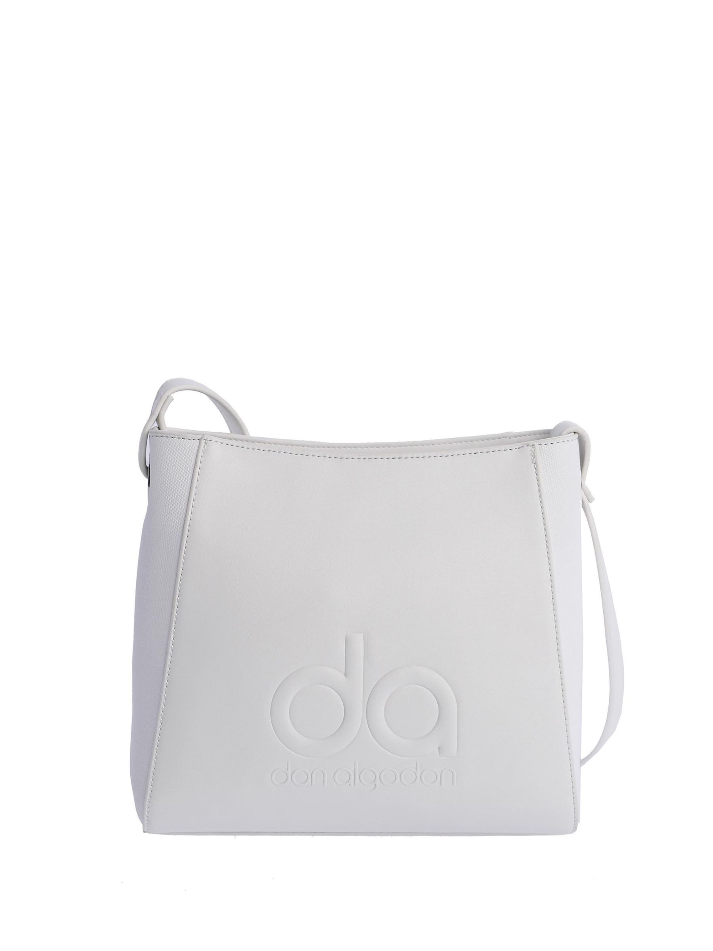 Don Algodon - Bolso de hombro 'Bolso bandolera para mujer DON ALGODON Mesalina de piel sintética con cremallera' en blanco: frente