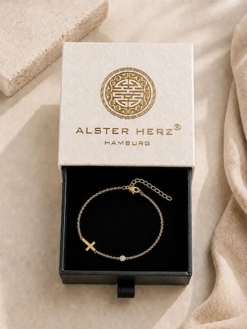 Alster Herz Náramek 'Cross' – zlatá
