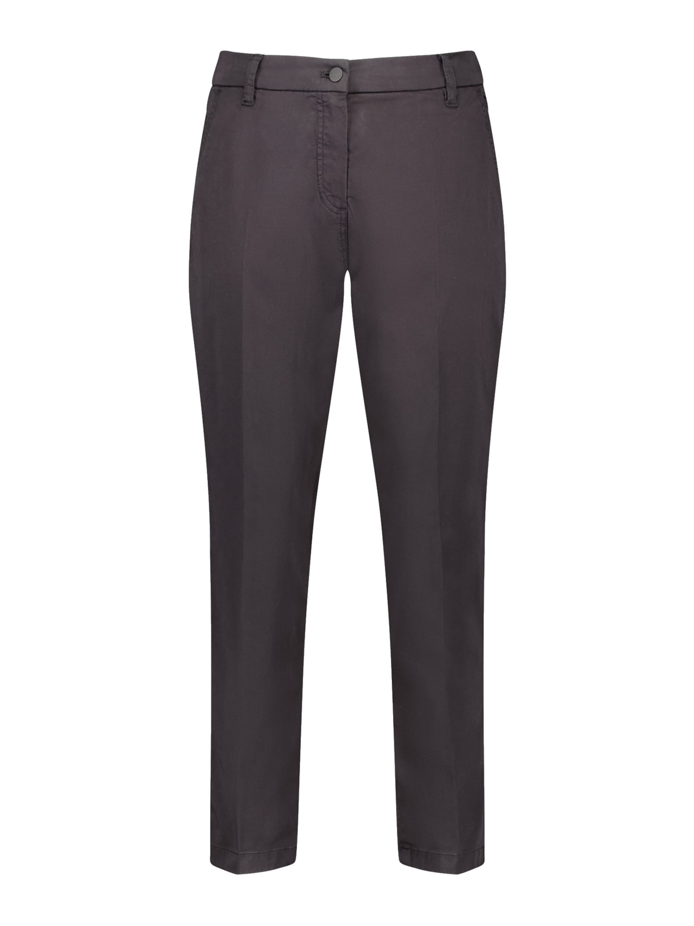 GERRY WEBER regular Παντελόνι με τσάκιση σε μαύρο: μπροστά