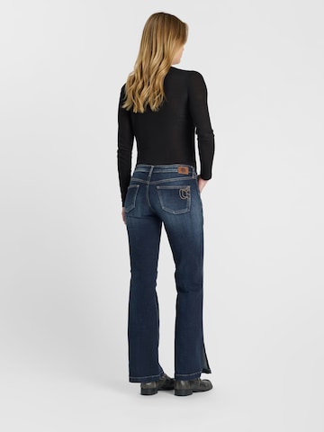 Le Temps Des Cerises Flared Jeans in Blauw: terug