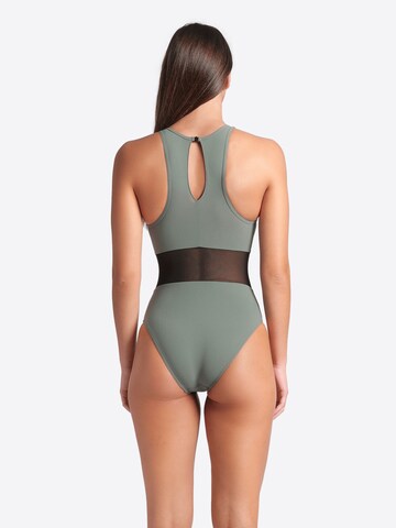 ARENA Bustier Badeanzug 'MESH PANEL VENT BACK' in Grün