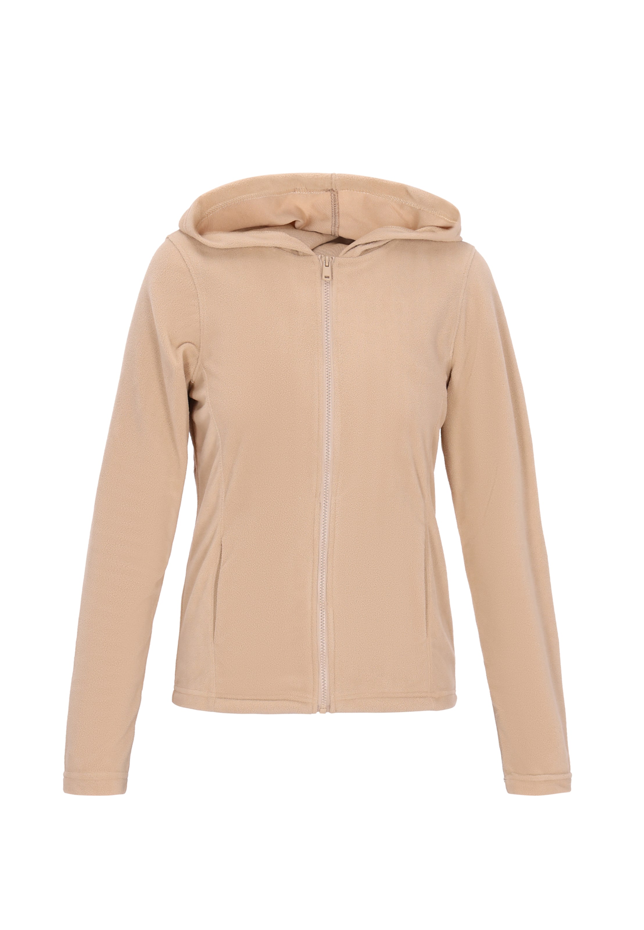 Veste en polaire swirly en beige : devant